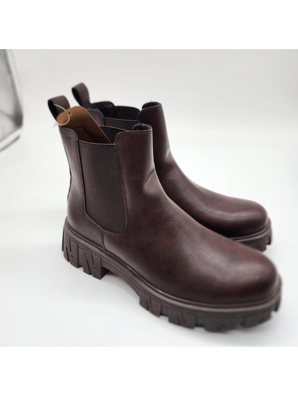 JEOSSY Milan brown boots chelsea platform chunky— NEW — size 9